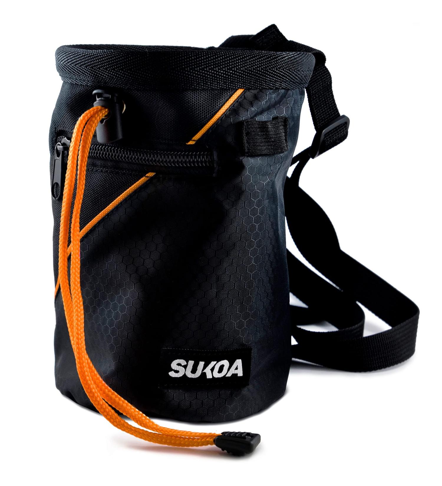 Sukoa Orange Rock Climbing Chalk Bag with Quick-Clip Belt and Zippered Pockets - Buy Online on GoSupps.com