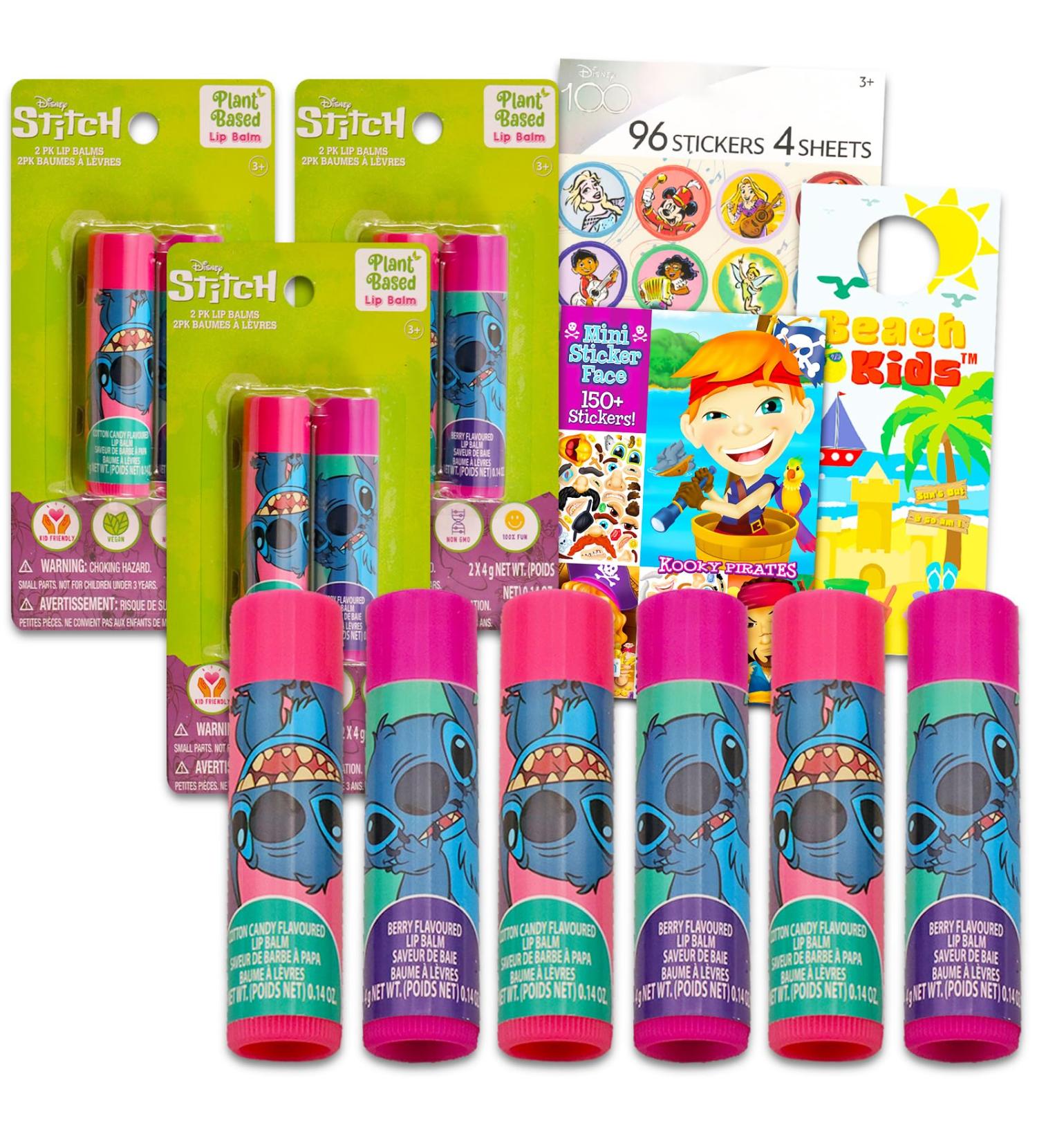 Stitch Lip Balm Tube Bundle for Girls 6 Pack with Assorted Flavors | Perfect Stitch Party Favors & Stickers - Buy Online on GoSupps.com