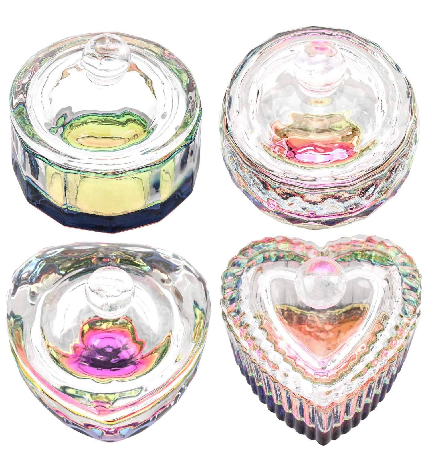 4 Pcs Glass Dappen Monomer Dish Acrylic Nail Cup Set with Lids - Buy Online on GoSupps.com