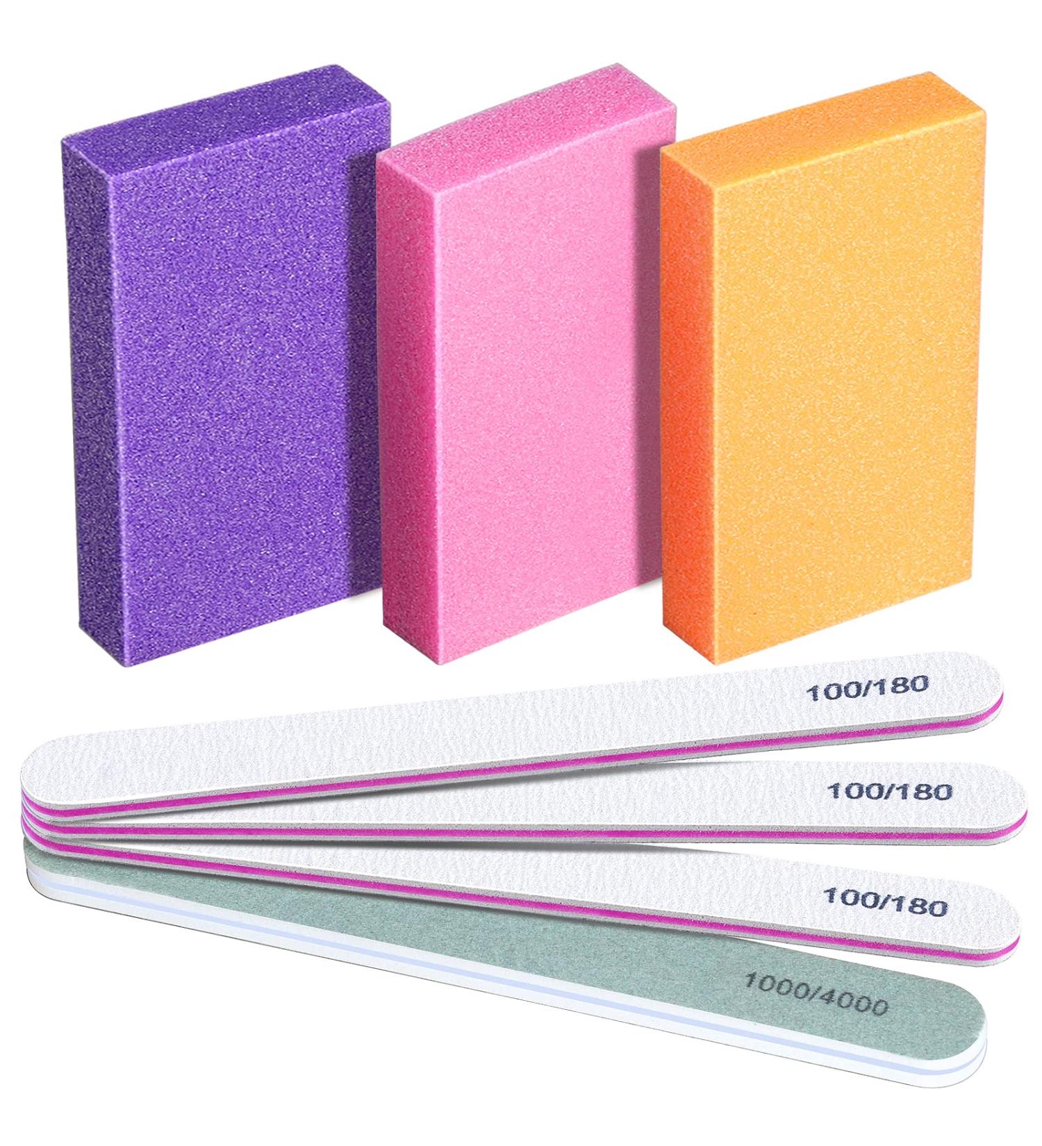 FANDAMEI Nail Buffers and Files Kit - 3 Rectangular Buffers, 3 Nail Files, 1 Nail Buffer - Professional Nail Care Tools - Buy Online on GoSupps.com