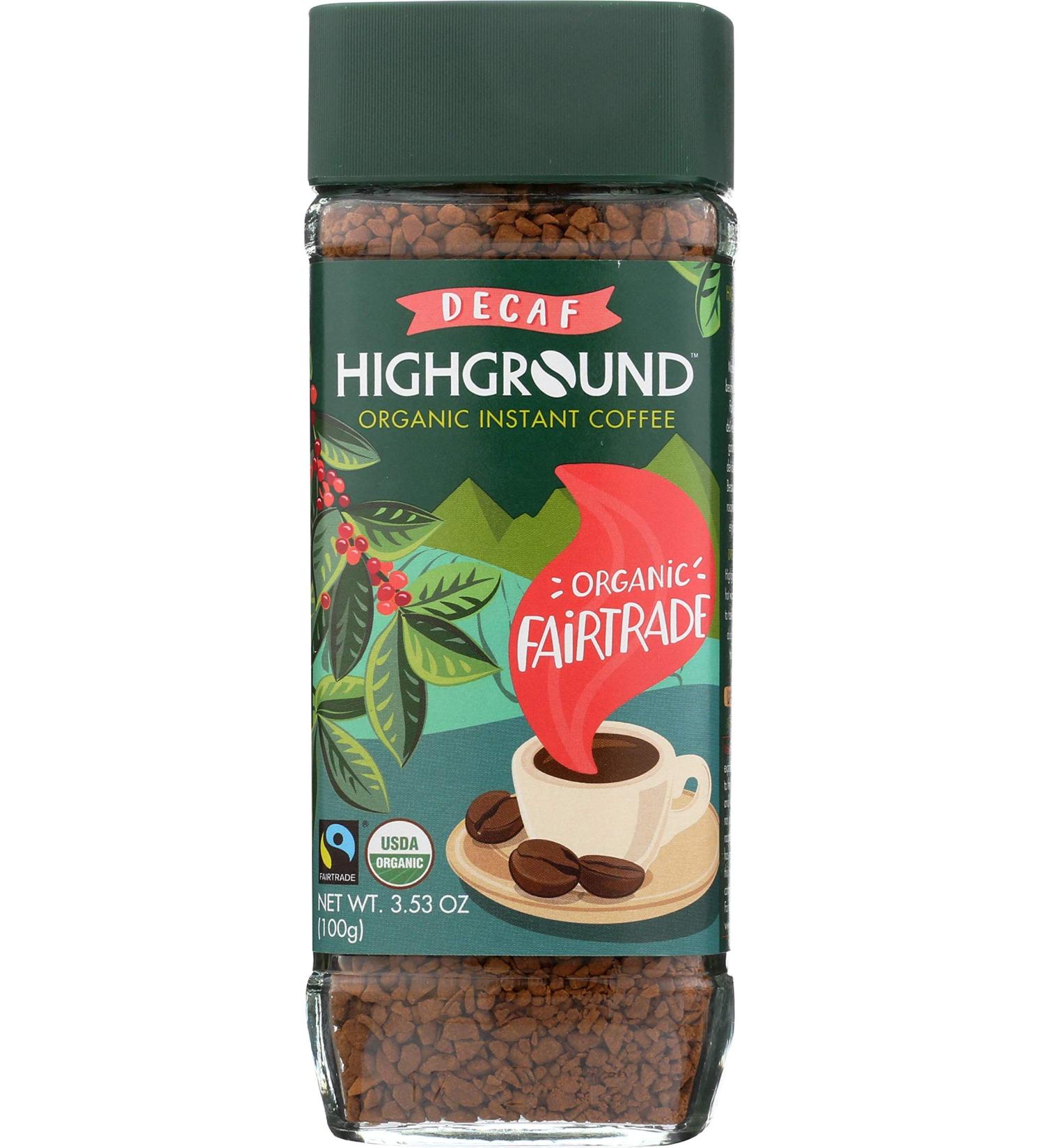 Highground Organic Instant Decaf Coffee - 3.53 Oz | Premium Decaf Brew - Buy Online on GoSupps.com