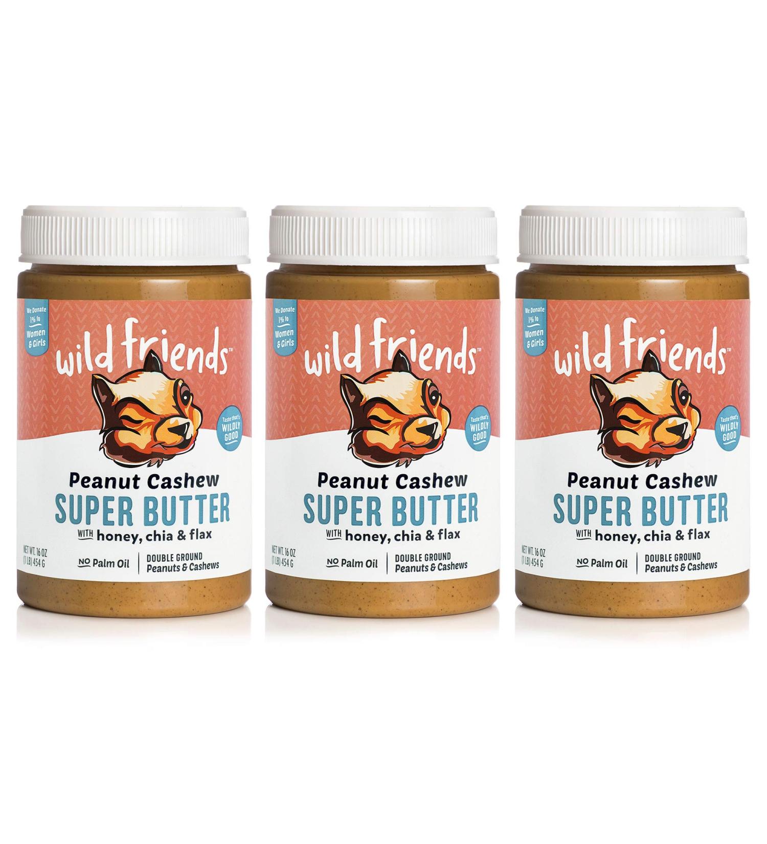 Wild Friends Foods Peanut Cashew Super Butter 16 Oz (Pack of 3) - Gluten-Free, Non-GMO, Palm Oil Free - Buy Online on GoSupps.com