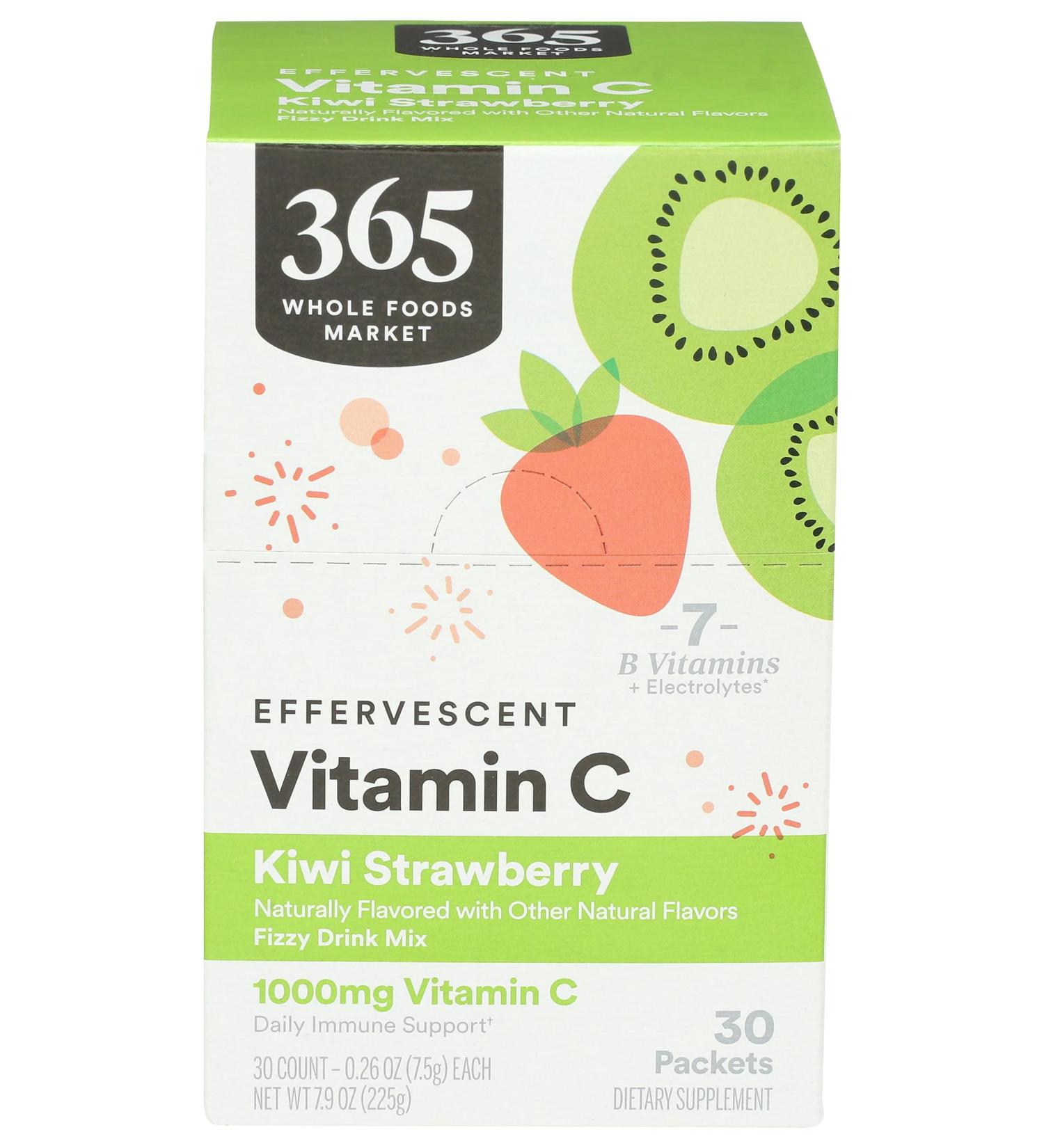 365 by Whole Foods Market Effervescent C Powder Kiwi Strawberry 30 Count 0.26 Ounce (Pack of 30) - Buy Online on GoSupps.com