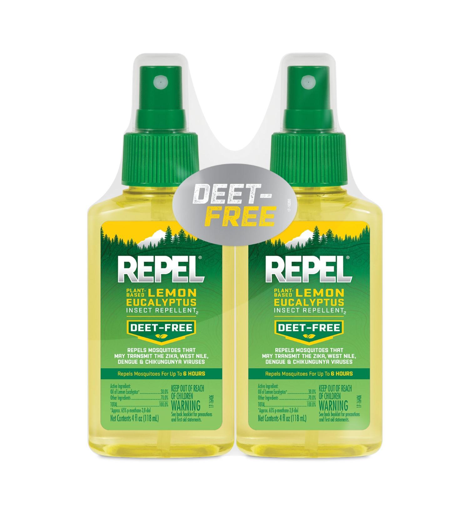Repel Plant-Based Lemon Eucalyptus Insect Repellent Pump Spray 4-Ounce - Pack of 2 | Mosquito Repellent Twin Pack - Buy Online on GoSupps.com