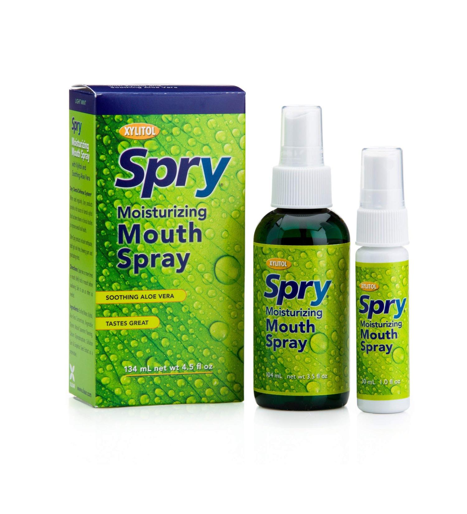 Xlear Spry Moisturizing Mouth Spray Light Mint - 2 Pack (4.5 fl oz) - Fresh Breath Relief - Buy Online on GoSupps.com