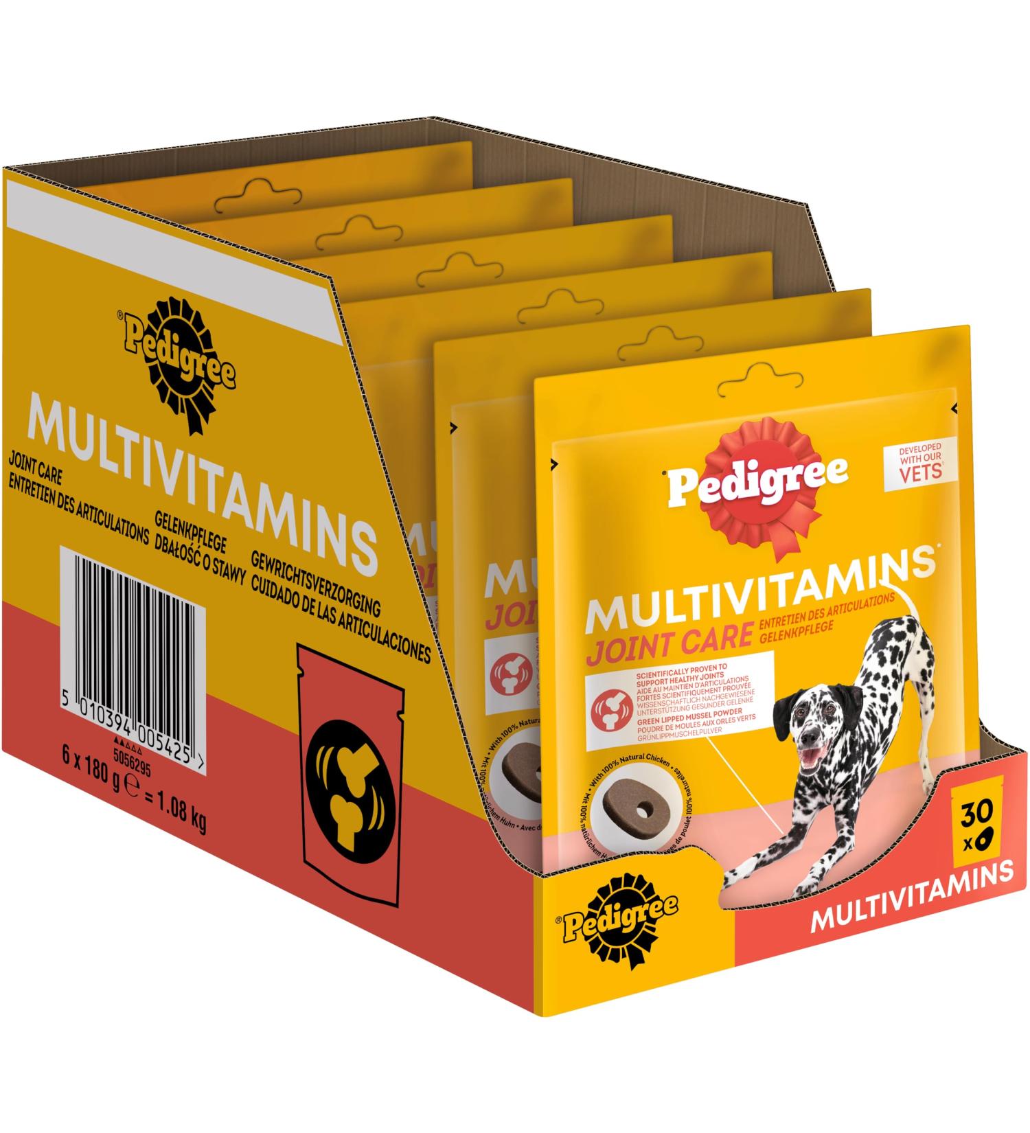 Buy Pedigree Dog Snacks Multivitamins for Healthy Joints - 30 Soft Treats 180g - Ideal Supplements for Dogs - Buy Online on GoSupps.com