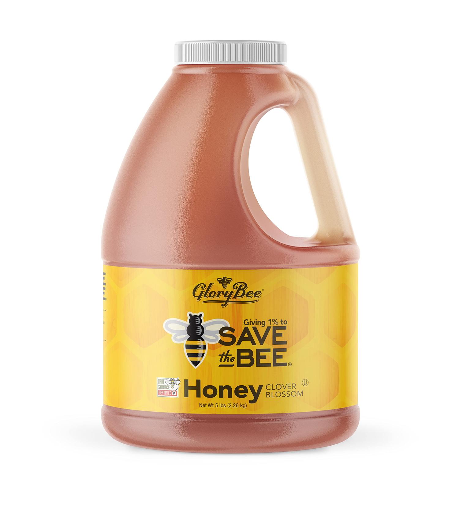 GloryBee Pure Clover Blend Honey - 100% US Grade A - 5 lb (80 Oz) - Supports Bee Conservation - Family Owned - Sweeten Dishes & Beverages - Buy Online on GoSupps.com