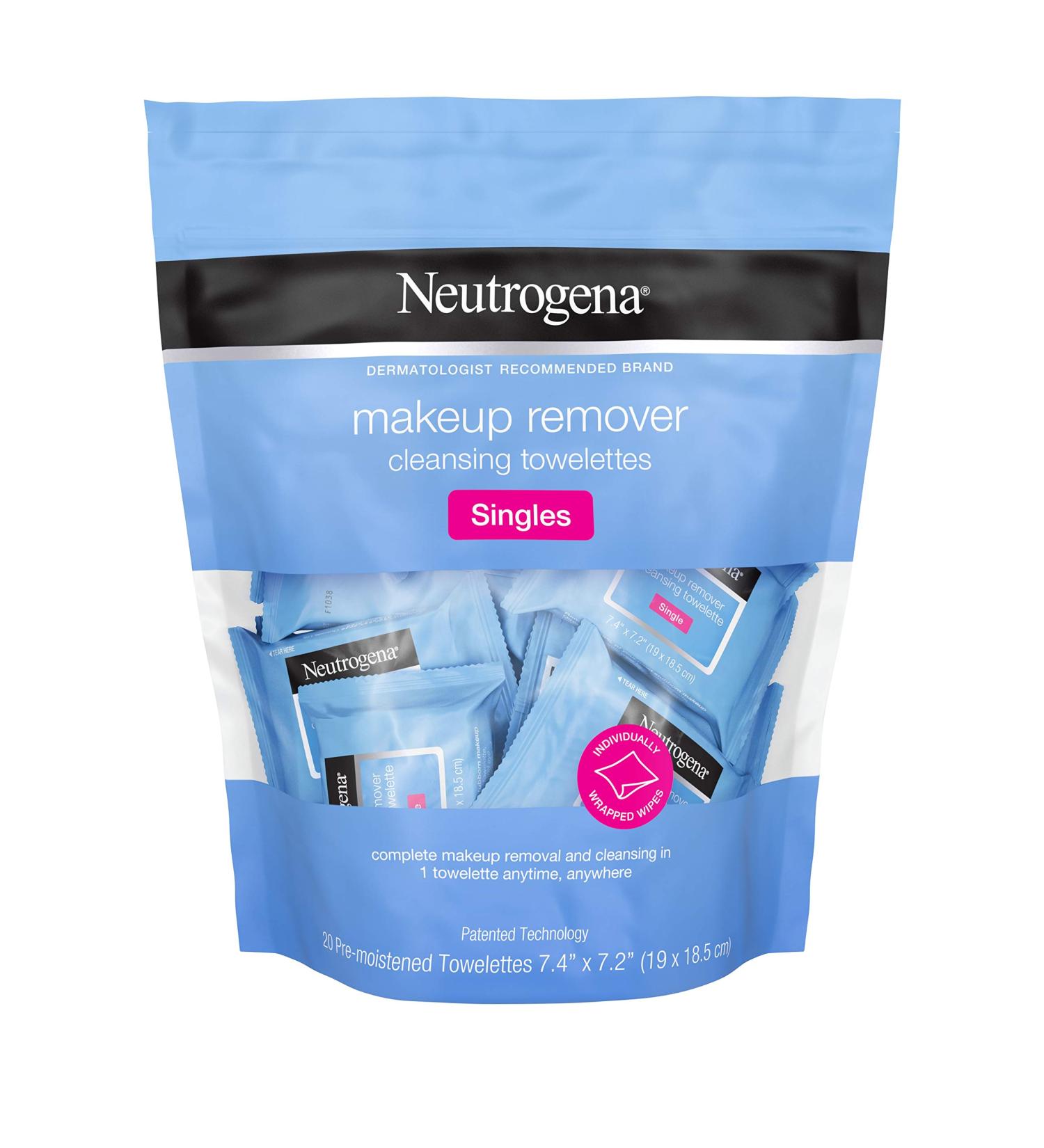 Neutrogena Makeup Remover Cleansing Towelette Singles 20ct (Pack of 3) | Disposable Face Wipes for Dirt, Oil, Makeup & Mascara - Buy Online on GoSupps.com