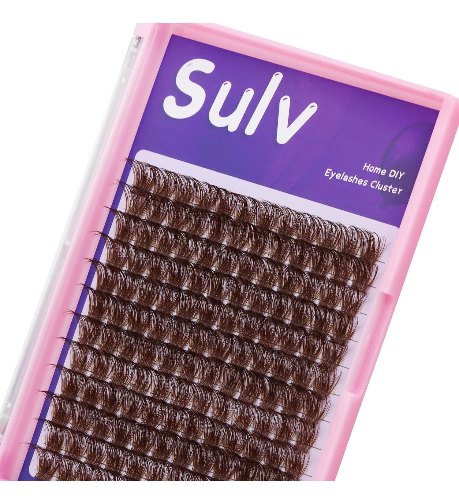 Sulv Lash Cluster S001 Dark Brown - 144pcs D Curl Lashes Extensions Kit (8mm-20mm) - Wispy & Easy to Apply - Buy Online on GoSupps.com