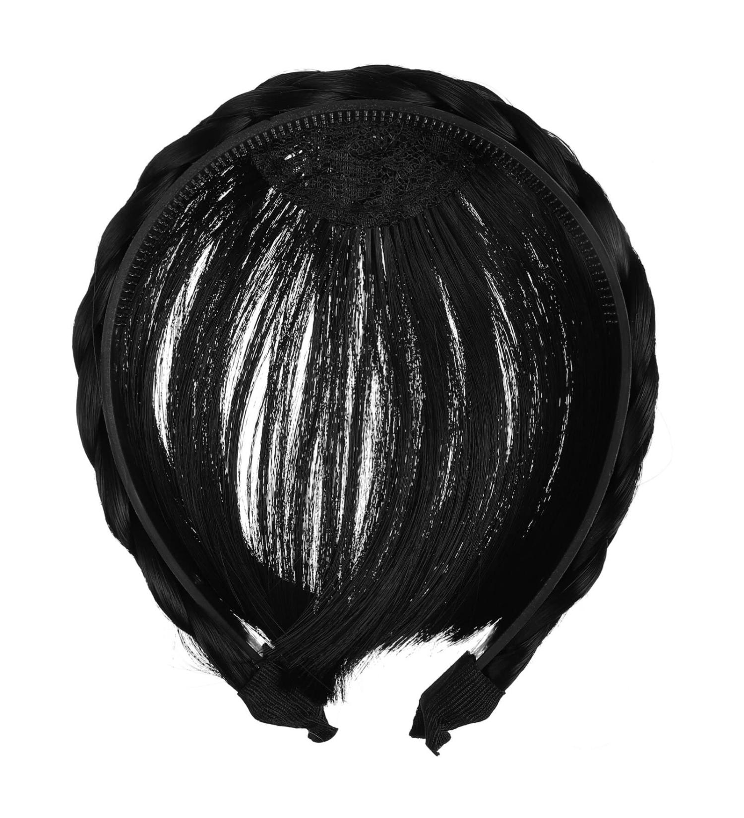 Fashion Synthetic Wig Headband Front Hair Bangs Fringe Extensions Women Girls Black - Buy Online on GoSupps.com