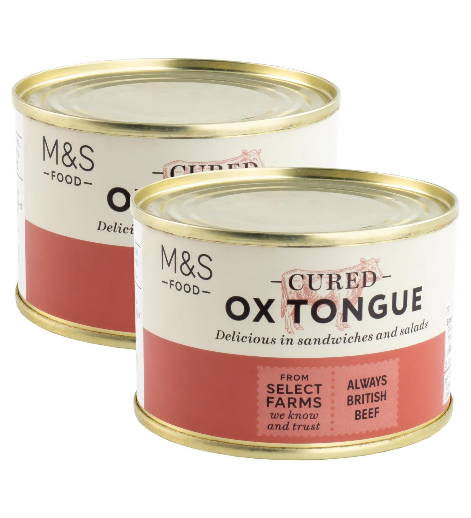 M&S Cured Tinned Ox Tongue Made with Beef from UK Farms - 2 x 184g