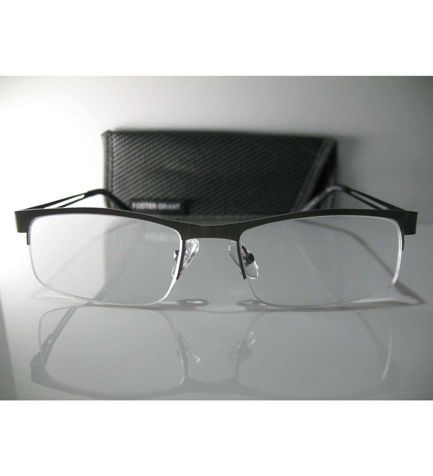 Foster Grant Lamar Men's Gray Stainless Steel Reading Glasses +2.50 | Includes Hard Case & Microfiber Cloth - Shop Now - Buy Online on GoSupps.com