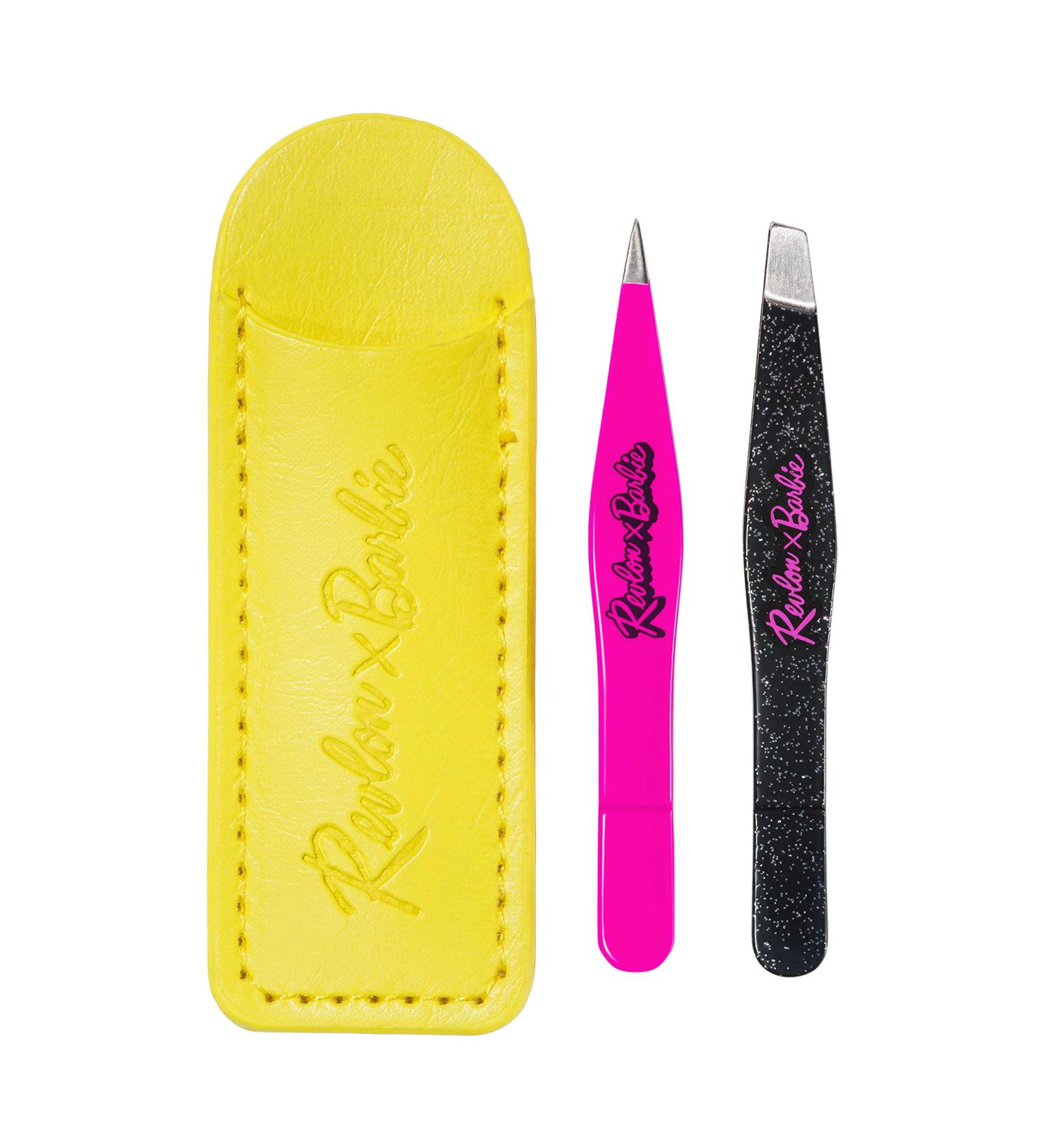 Revlon x Barbie Mini Tweezer Set Stainless Steel - Slant & Pointed Tip Tweezers in Travel Case - Buy Online on GoSupps.com