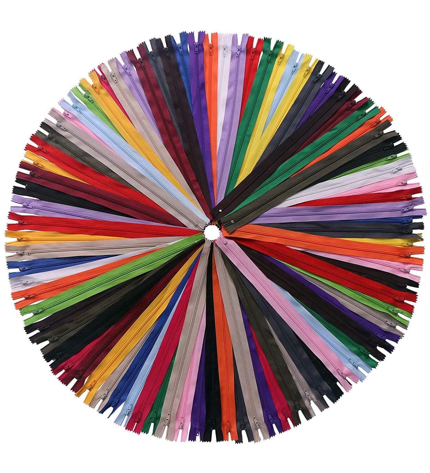 YAKA 60 Pack 7 Mix Nylon Coil Zippers Bulk - Tailor Sewing Craft Supplies - 20 Color Assortment - Buy Online on GoSupps.com