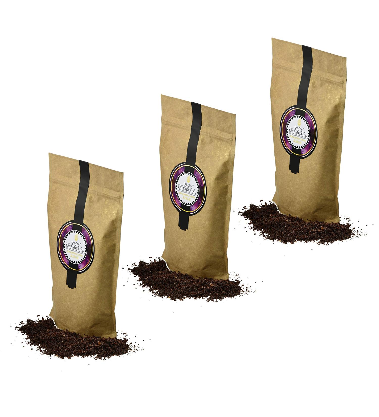 Oli-Oly Lavender Oil Exfoliating Scrub for Face and Body | Natural Ingredients - For All Skin Types - Kashmir Lavender - 450g - Buy Online on GoSupps.com