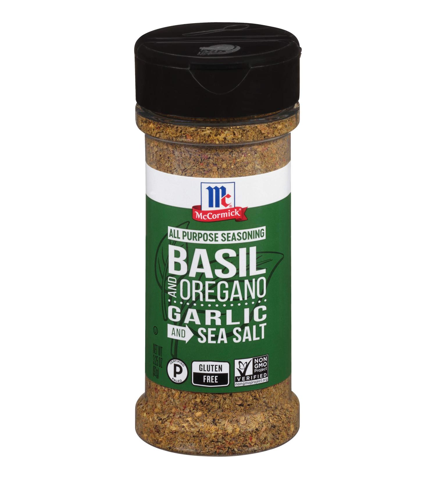 McCormick Basil Oregano Garlic Sea Salt All Purpose Seasoning 3.25 oz Pack of 1 - Buy Online on GoSupps.com