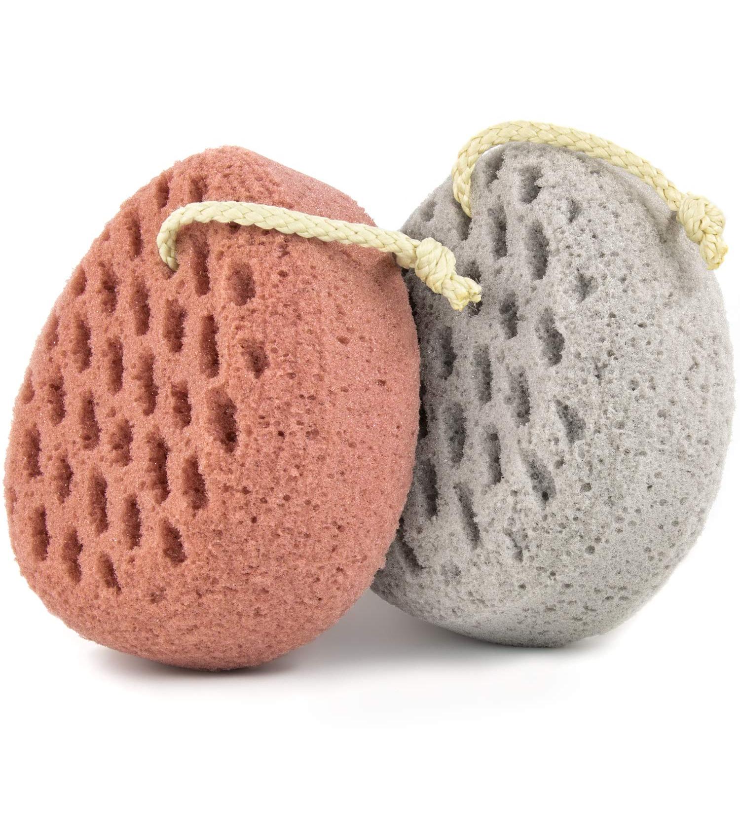 BAIMEI Loofah Bath Sponge Set | 2pcs Body Scrubber & Shower Pouf for Deep Cleaning - Buy Online on GoSupps.com