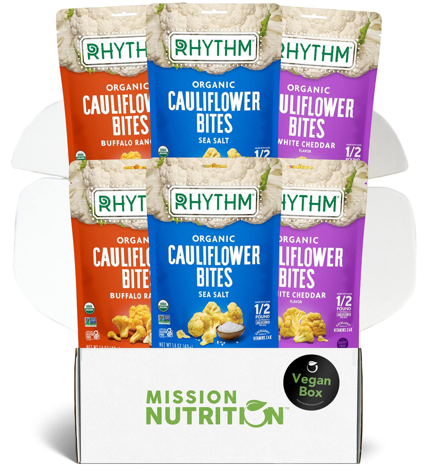 Rhythm Superfoods Cauliflower Bites - Vegan, Paleo-Friendly, Low Carb, Gluten-Free Snack (6 Pack) - Buy Online on GoSupps.com