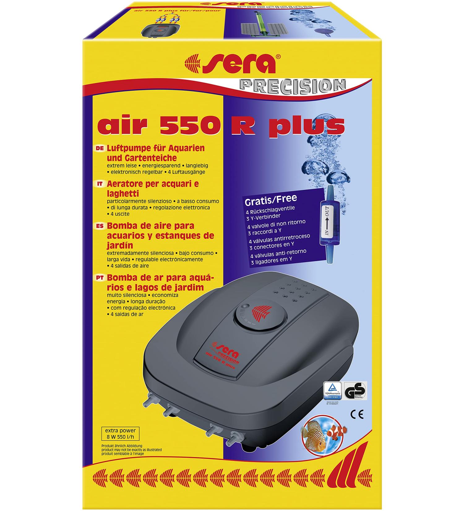 sera 8816 air 550 R Plus - air pump for medium-sized large aquariums and ponds - - electronic control white air 550R