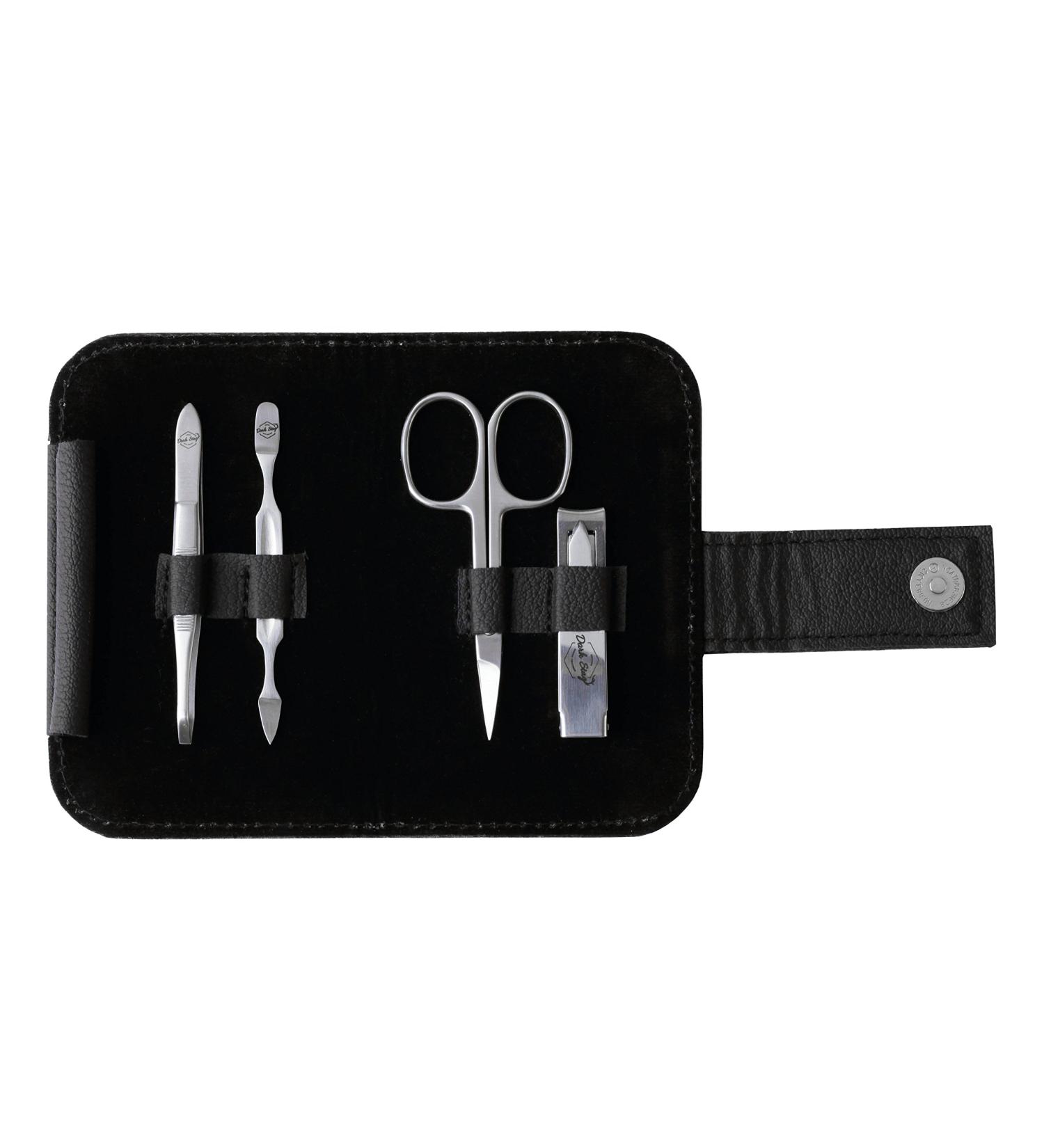 Dark Stag Mens Manicure Set - Grooming Kit Ideal for Travel: Nail Scissors Clipper Cuticle Pusher and Tweezers - Buy Online on GoSupps.com