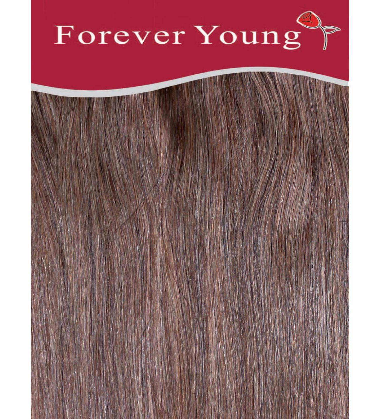 Forever Young Clip In Remy Human Hair Extensions Half Head 16" Length Light Brown #6