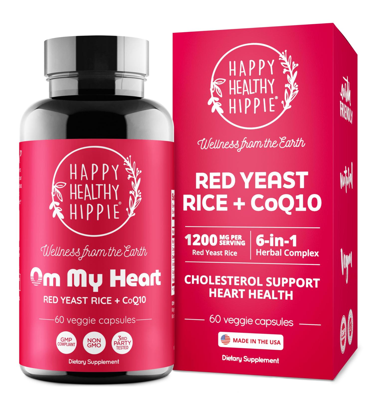 Red Yeast Rice with CoQ10 Supplement 1200 mg - Supports Cholesterol Balance Heart Health & Circulation - Antioxidant Support with Coenzyme Q10 - Citrinin-Free Non-GMO Vegan 60 Ct 60 Count (Pack of 1) - Buy Online on GoSupps.com