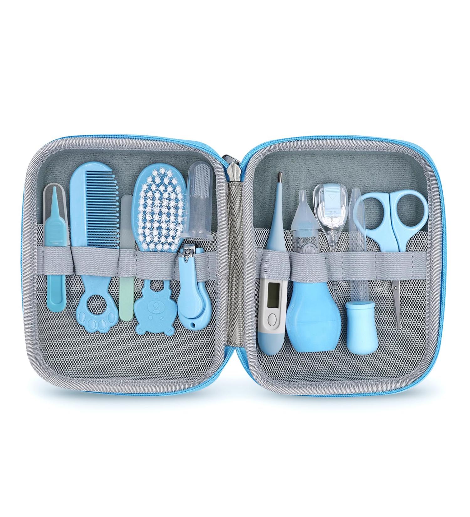 11-Piece Portable Baby Care Set | Newborn Accessories for Boys & Girls | Hairbrush Nail Clipper & Nasal Aspirator - Buy Online on GoSupps.com
