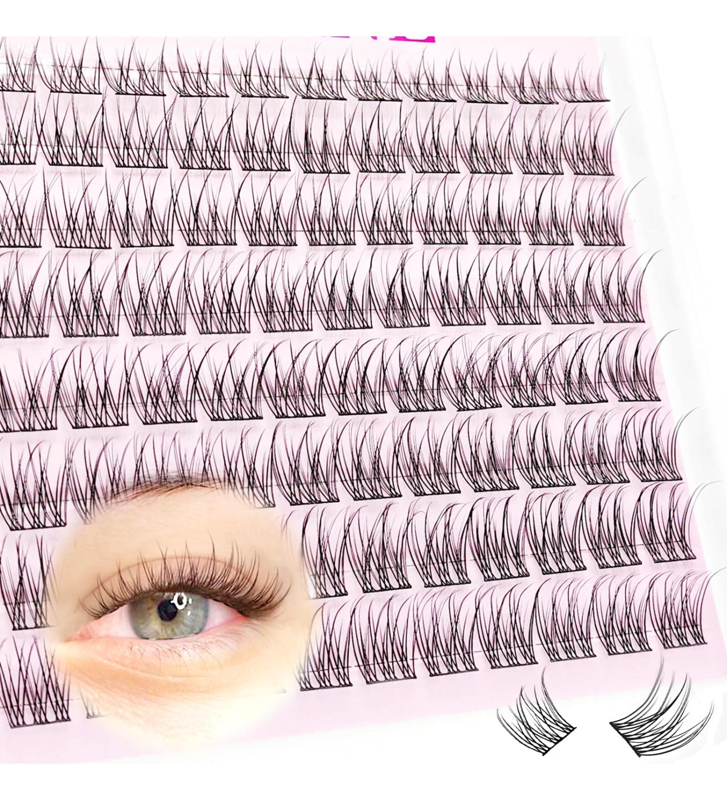 Buy C Curl Lash Clusters 9-12mm | Wispy Natural Eyelash Extensions | 96pcs Thin Band Short False Eyelashes - Buy Online on GoSupps.com