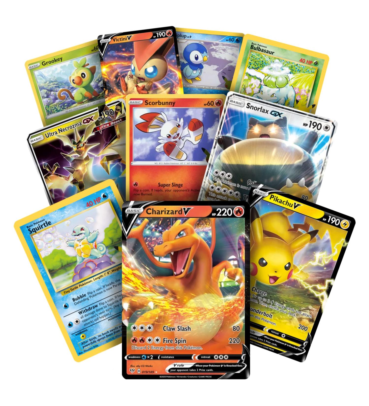 Golden Groundhog TCG Bundle - 10 Oversize/Jumbo Cards (Random Basic, Promo, Ultra Rare V, GX Cards) - Buy Online on GoSupps.com