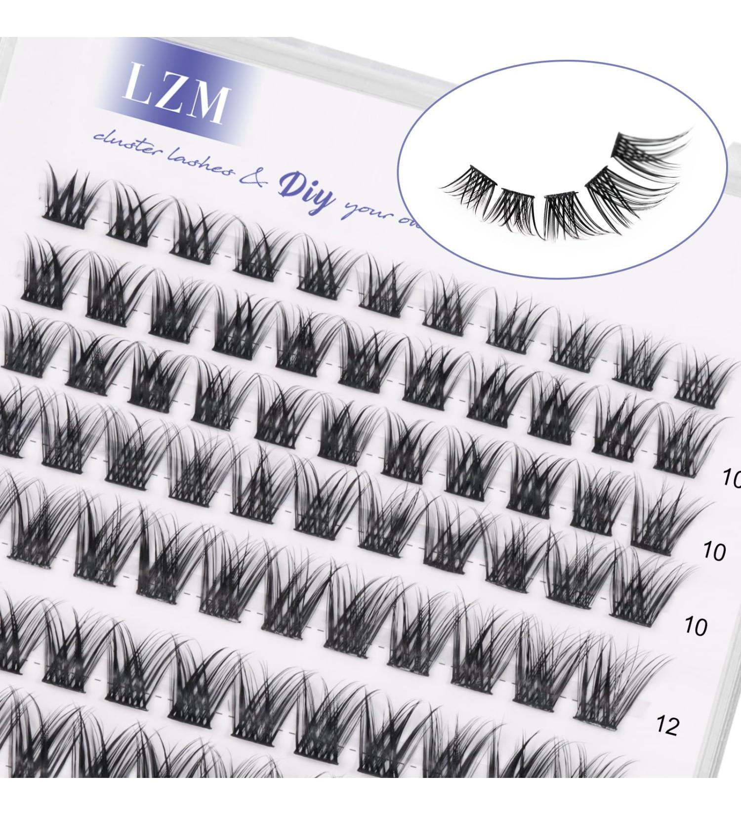 LZM C Curl Individual Eyelashes | 8-14mm Natural Look Reusable Fake Lashes | DIY Cluster Eyelashes Online - Buy Online on GoSupps.com
