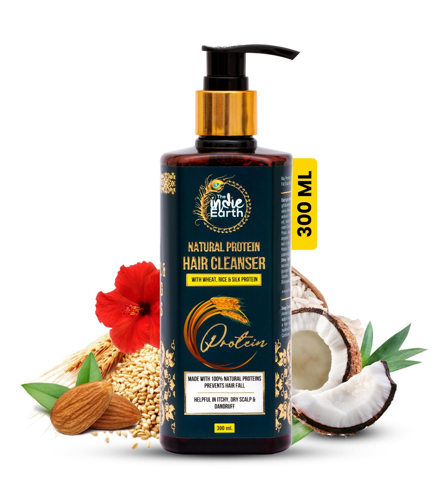 The Indie Earth Natural Protein Hair Cleanser (Shampoo) with Natural Proteins 300 mL - Buy Online on GoSupps.com
