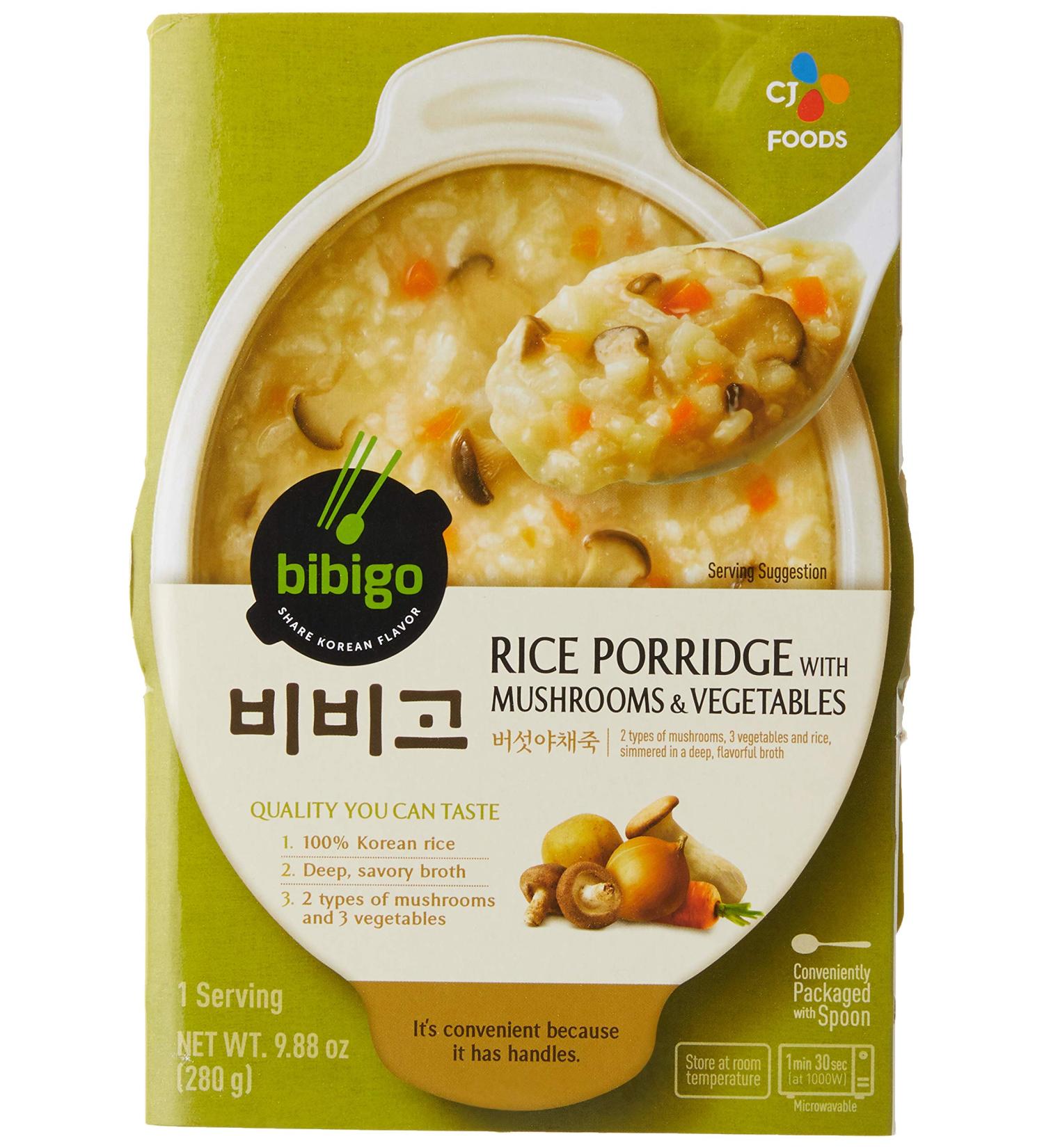 BIBIGO Korean Porridge Ready Meal Healthy Instant Porridge (Mushroom Vegetable  280g x 6 Bowl) Mushroom Vegetable 9.88 Ounce (Pack of 6) - Buy Online on GoSupps.com
