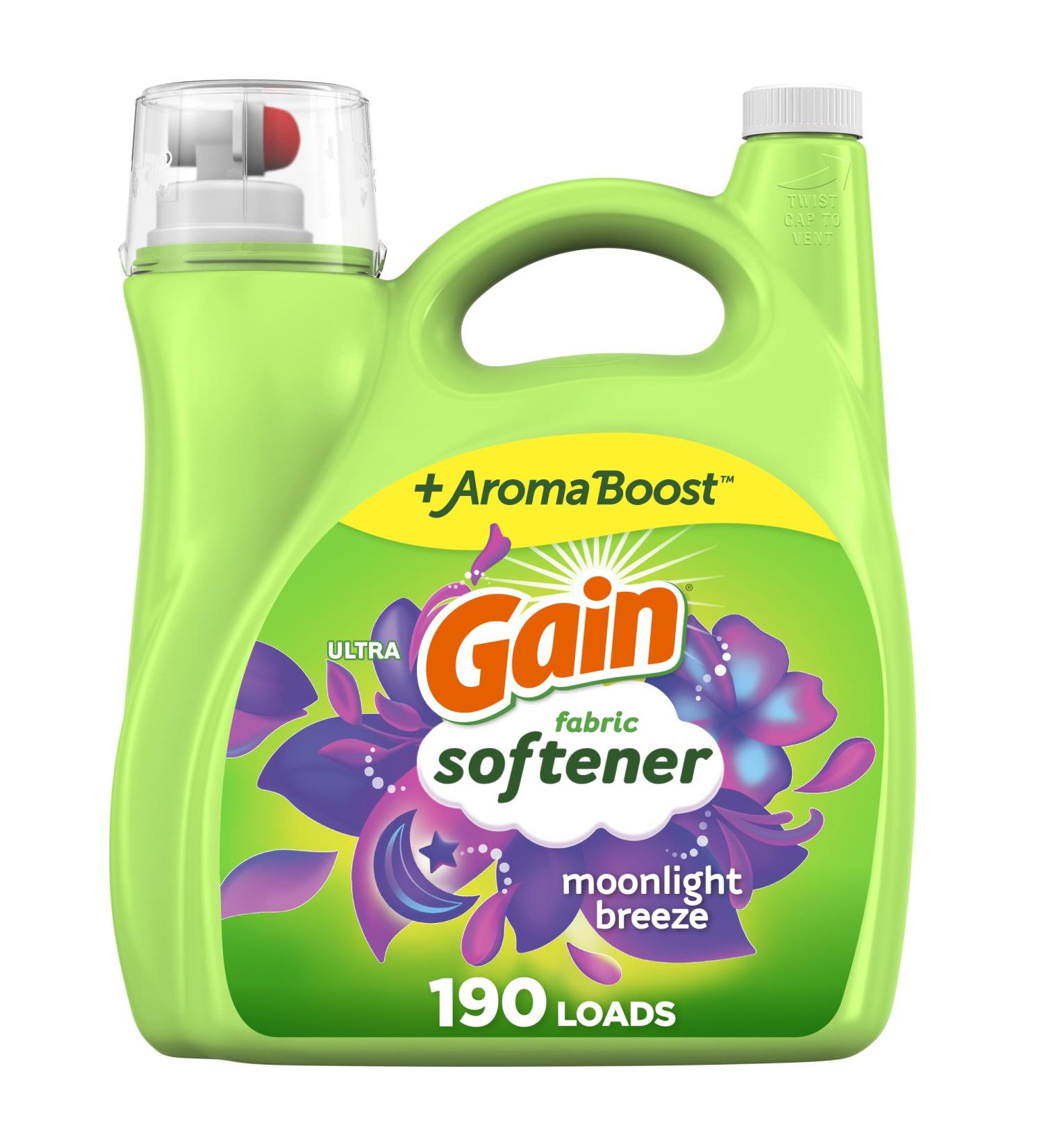 Gain Liquid Fabric Conditioner - Moonlight Breeze 140 fl oz | 190 Loads of Softness | Premium Fabric Softener for International Shipping - Buy Online on GoSupps.com