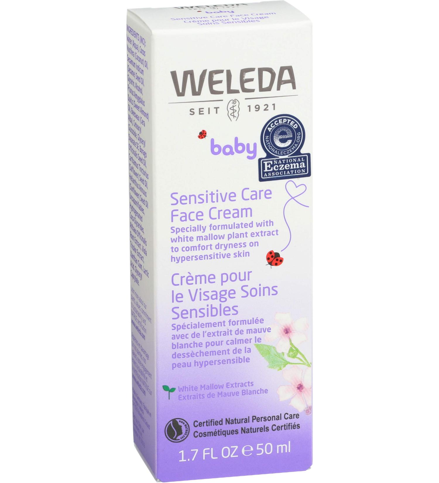 Weleda Baby Derma Face Cream White Mallow 1.7 Fl Oz - Gentle Moisturizer for Sensitive Skin - Buy Online on GoSupps.com