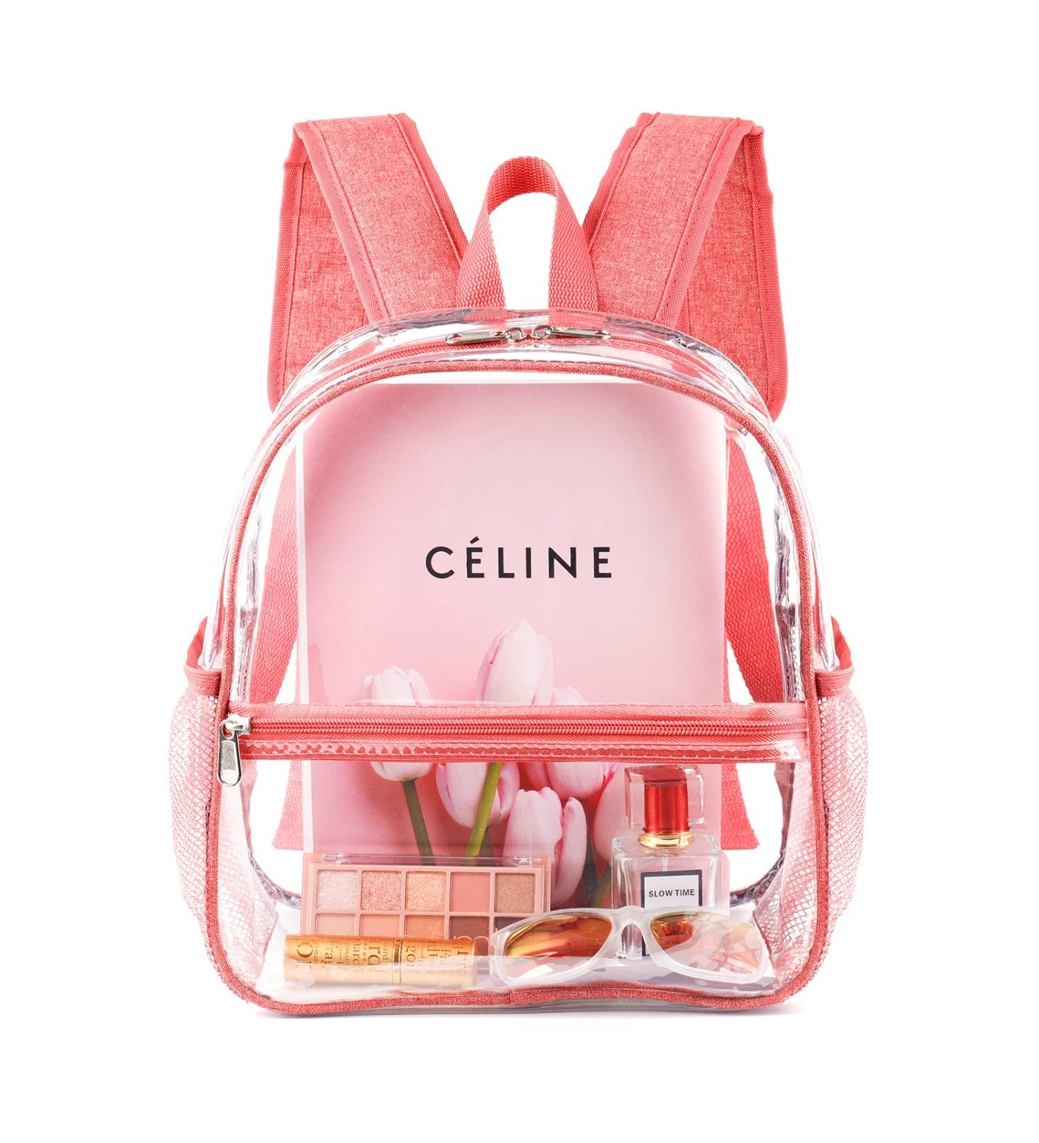 Cute Pink Clear Stadium Approved Mini Backpack - 12x12x6 - Buy Online on GoSupps.com