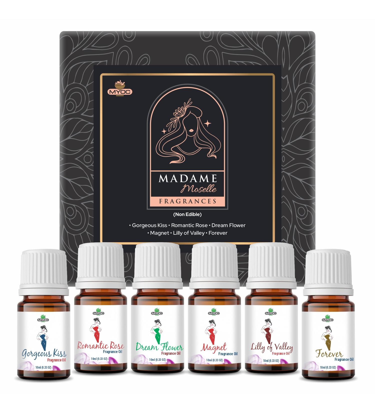 Madame Moselle Essential Oils Gift Set - 10ml Pack of 6 for Aromatherapy Candle Making Soap Making & Bath Bombs | International Shipping - Buy Online on GoSupps.com
