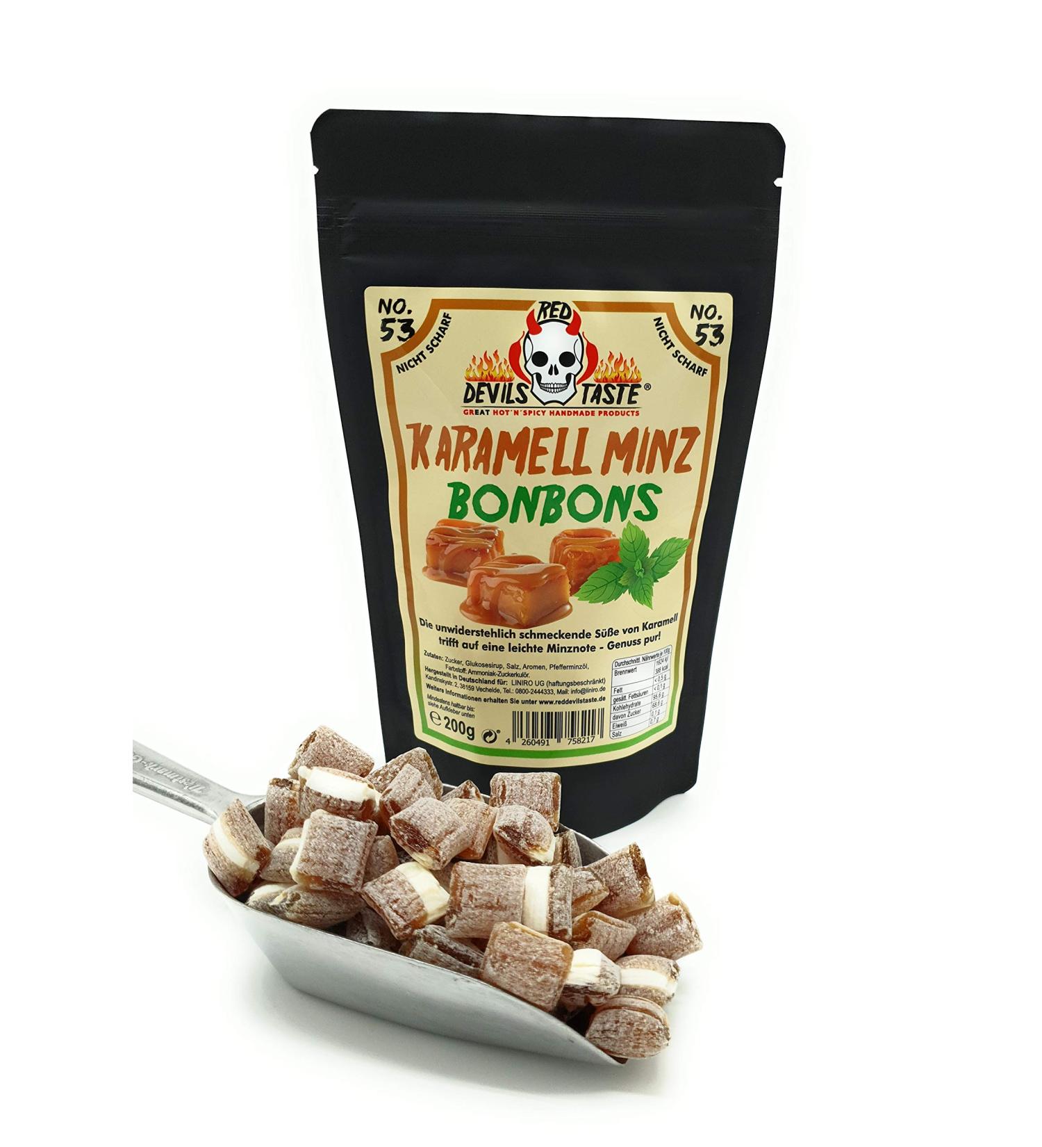  RED DEVILS TASTE Karamell Minz Candy - Sweet - 200g - Hot Scale: 0 - Red Keys - Buy Online on GoSupps.com