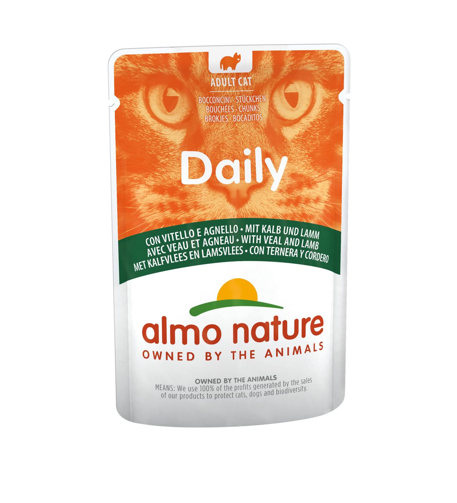 almo nature Daily Cat Food with Veal and Lamb 70 g Pack of 30