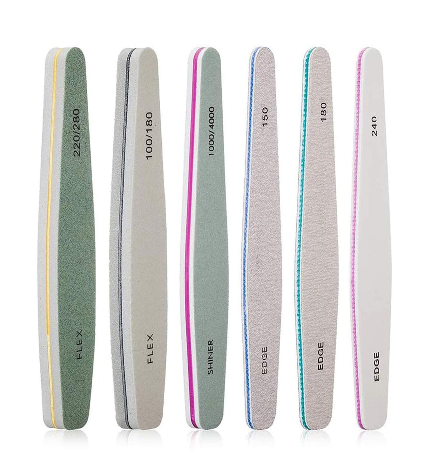 GeekerChip Professional Nail File Set 6 Pieces Professional Double Sided Nail File 150 180 240 100/180 220/280 1000/4000 - Buy Online on GoSupps.com