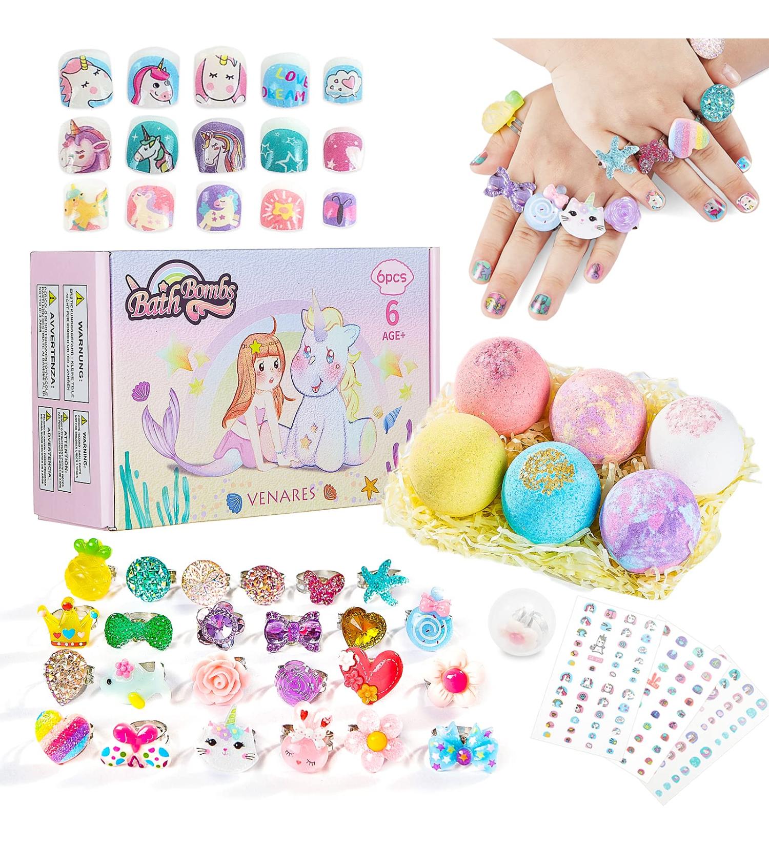 Venares Bath Bombs for Kids - Fun Bathing Additives with Surprises | 6-Pack 100g Bath Balls for Birthday Gifts - Buy Online on GoSupps.com