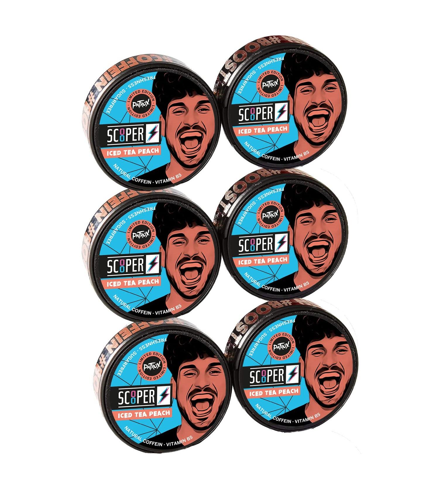  Vendigo Scooper Energy | 1 free Scooper box | Mix your own Scooper Box | + BMB scented tree (6 x Iced Tea Peach + 1 free) - Buy Online on GoSupps.com