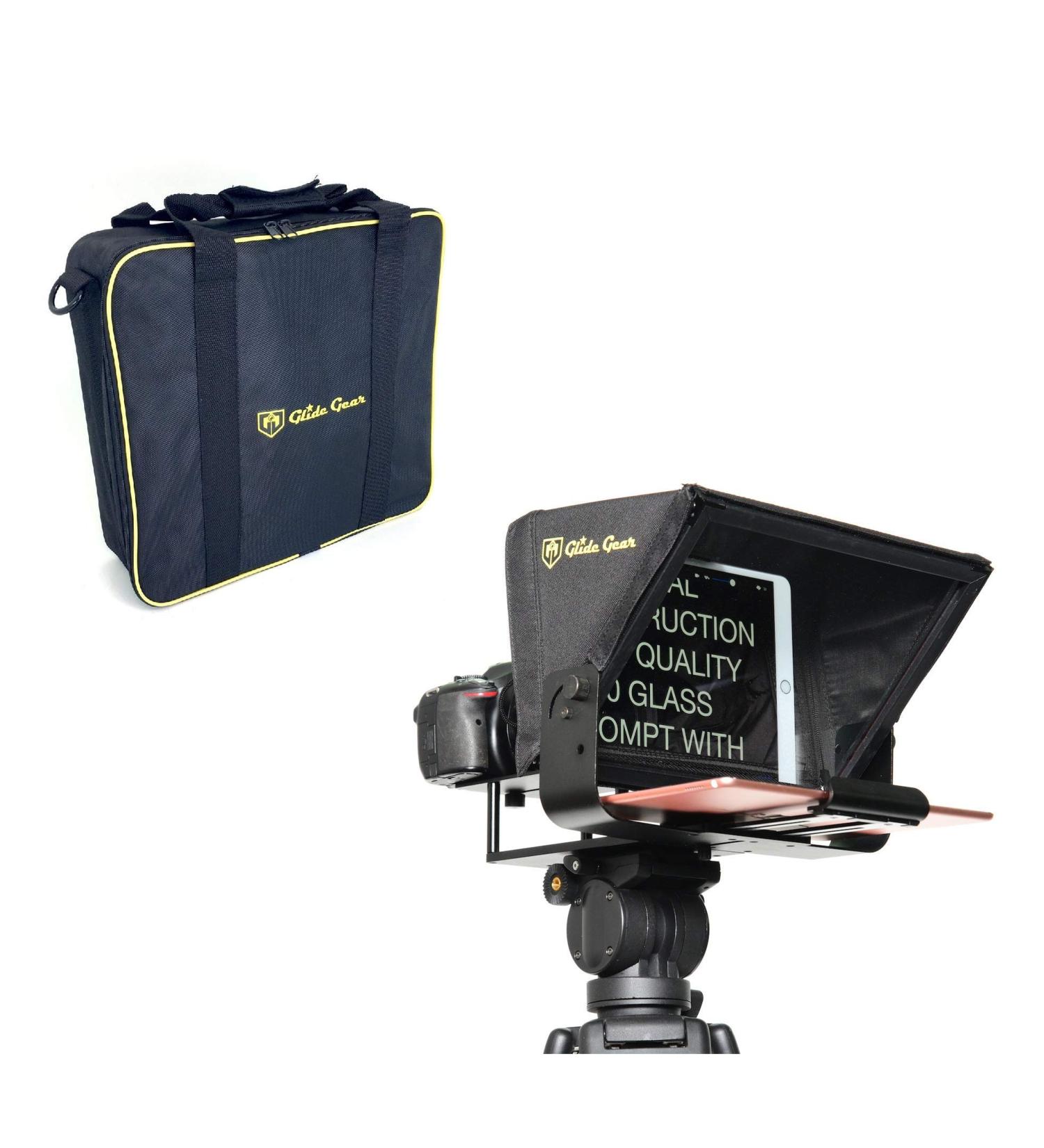 Glide Gear TMP100 Adjustable iPad/Tablet/Smartphone Teleprompter | All Metal Construction | 70/30 Beam Splitter Glass | Carry Case Included | 12 Tablet/Monitor Prompter - Buy Online on GoSupps.com