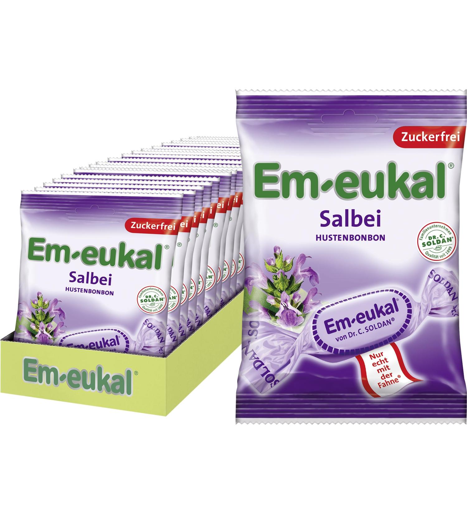Buy EM-e-e-owl Sage Cough Candy 75g | Herbal & Aromatic - High-Quality Essential Oils & Vitamin C - 20 Pack - Buy Online on GoSupps.com