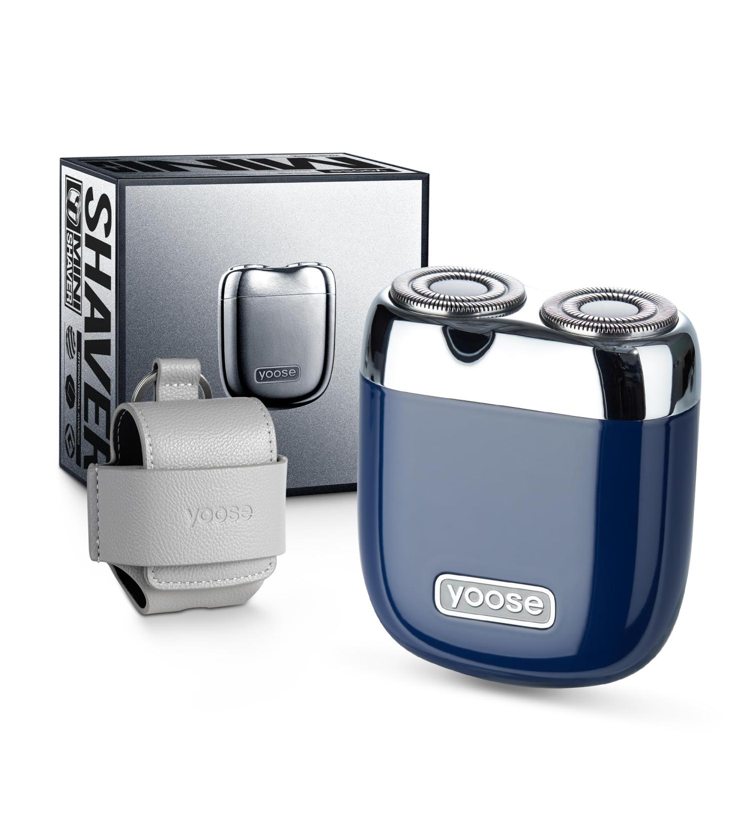 Alloy Mini Electric Razor for Men Portable Cordless Travel Electric Shaver USB-C Rechargeable Electric Shavers for Men IPX7 Waterproof Magnetic Detachable Head Dry Shave Leather Case Included Blue - Buy Online on GoSupps.com