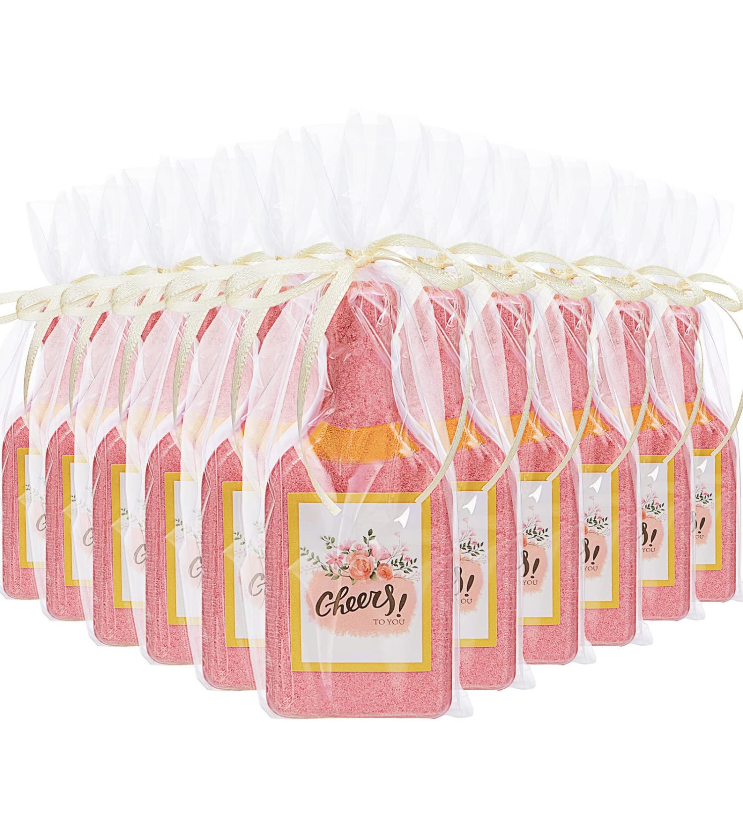 24-Piece Champagne Bath Bomb Gift Set | Bulk Wedding Favors | Individually Wrapped | Wine Bottle Shape | Shower Steamers for Adults | Bridal & Baby Shower Relaxation - Buy Online on GoSupps.com