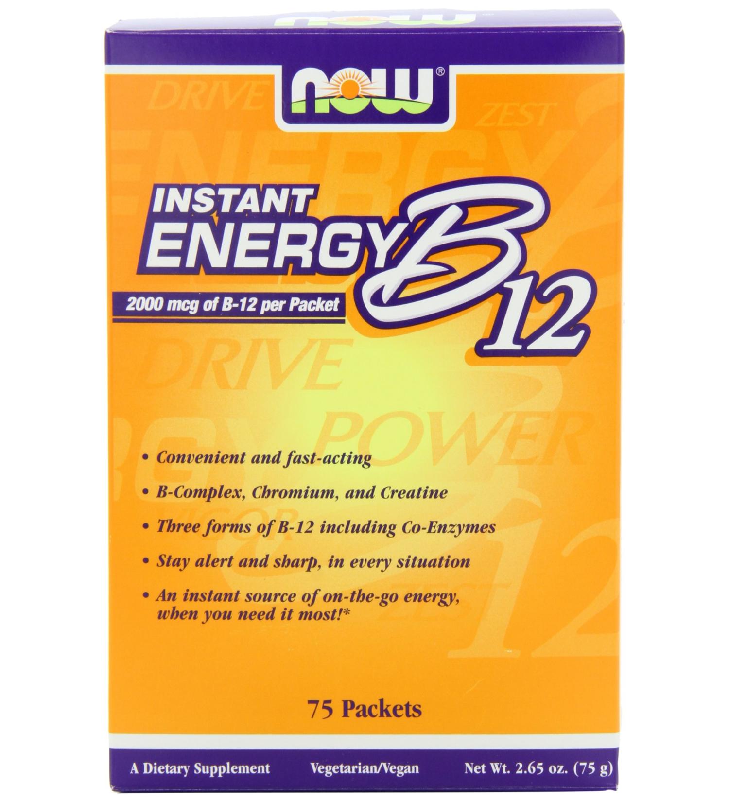 NOW Instant Energy B-12 75 paquets