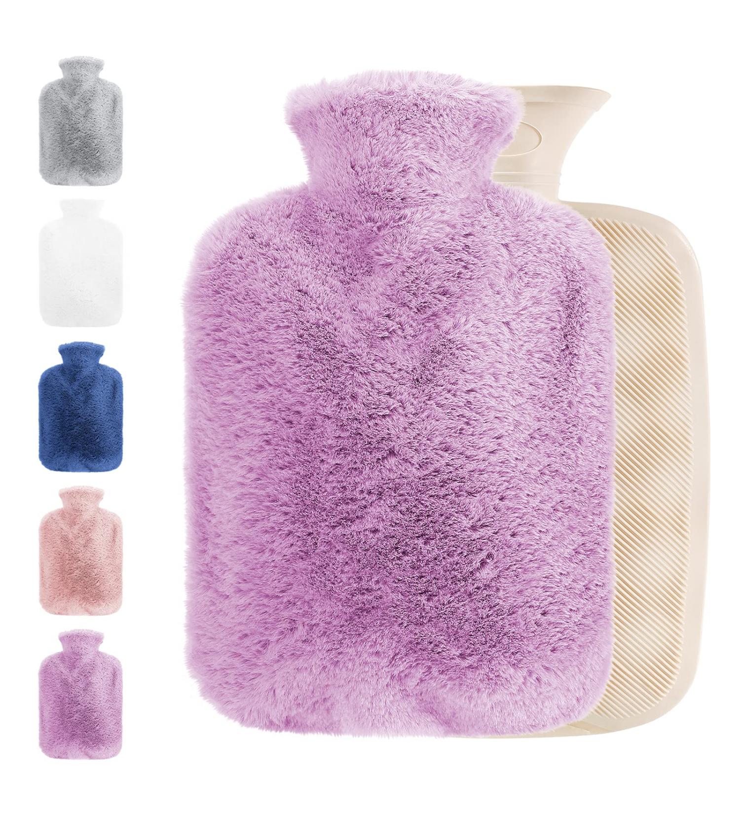 Cooyou 2L Hot Water Bottle with Fluffy Cover - Purple | Hot & Cold Compress for Pain Relief - Buy Online on GoSupps.com