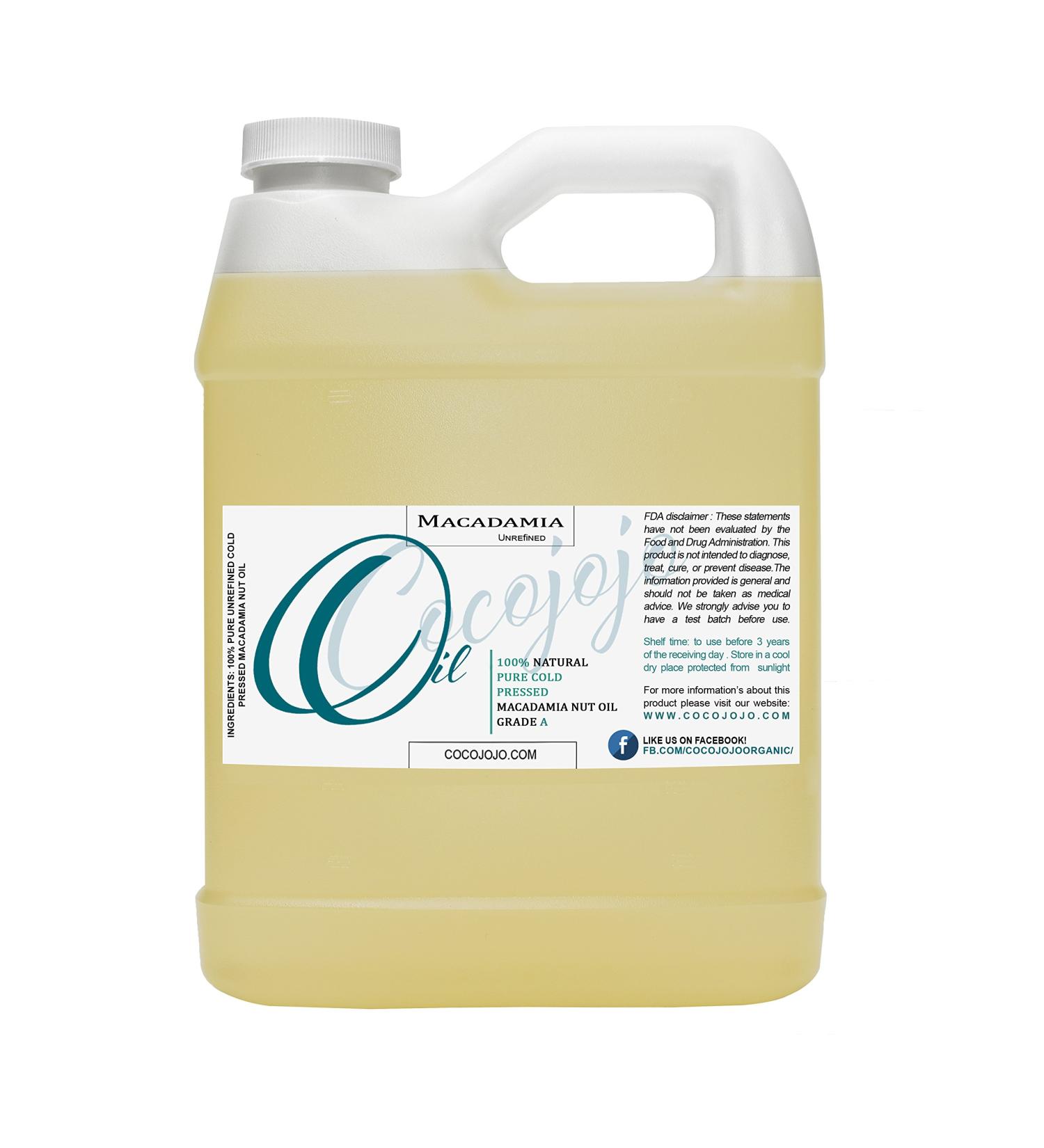 Dr Joe Lab Macadamia Nut Oil 32 oz 100% Pure Natural Cold Pressed Unrefined Extra Virgin Macadamia Oil - Therapeutic Grade A for Hair Skin Body Nail and Beard