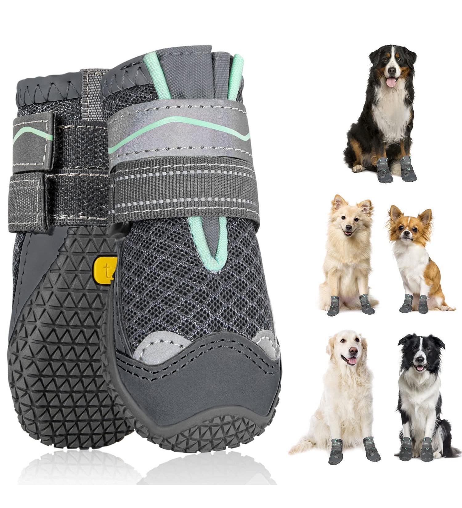 Slowton Dog Shoes - Breathable Non-Slip Paw Protection Boots for Small Medium & Large Dogs | Size 8 | Adjustable Reflective Velcro Fastener - Buy Online on GoSupps.com