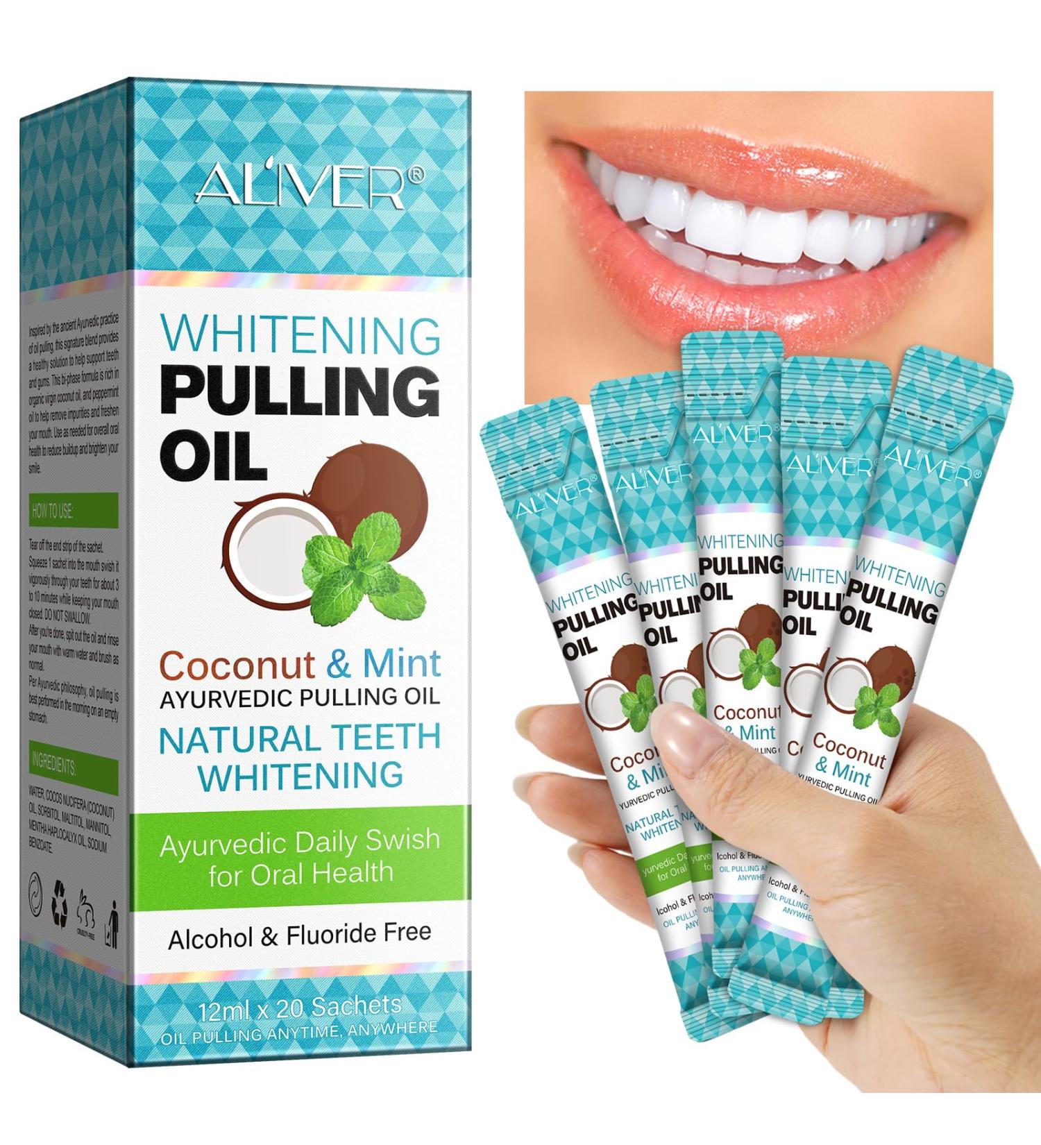 Pulling Oil Coconut Travel Mouthwash 20Pack Fresh Breather Mild Mint Oil Pulling Natural Coconut Oil Pulling for Teeth Whitening and Healthier Gum 0.6 ml (Pack of 20) - Buy Online on GoSupps.com